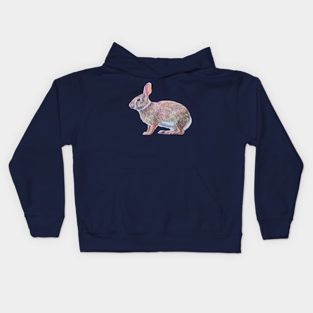 Cottontail rabbit painting (no background) Kids Hoodie by EmilyBickell